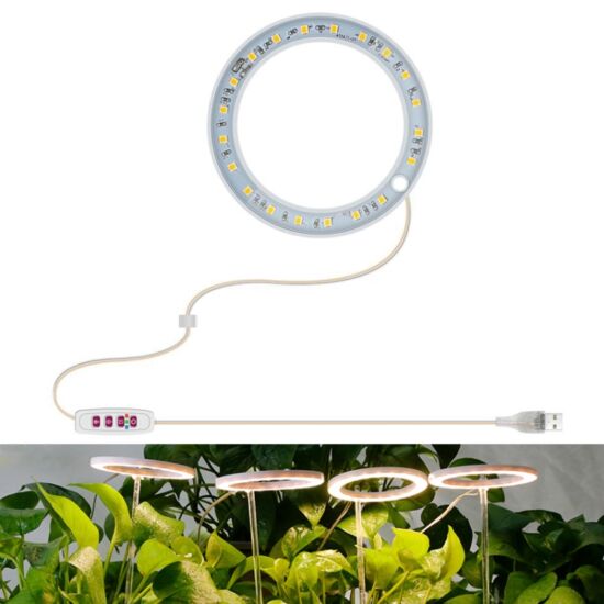 Növény nevelő LED lámpa kerek 1-es (napfény)