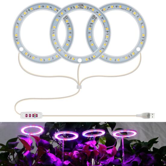 Növény nevelő LED lámpa kerek 3-as (kék-piros)