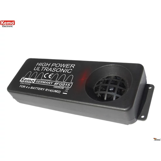 KEMO nagy teljesítményű ultrahangos állatriasztó 200m2 macskariasztó nyestriasztó vadriasztó rágcsálóriasztó (FG015)