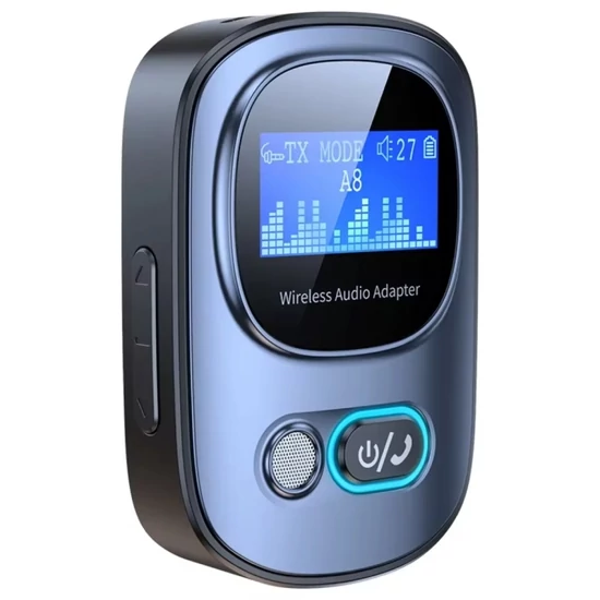 Vezeték nélküli Bluetooth 5.3 audio adó-vevő (transmitter & receiver) kijelzővel, MP3 lejátszó